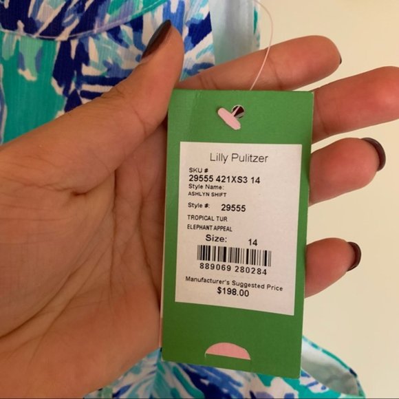 NEW LILLY PULITZER Ashlyn Shift in Elephant Appeal 14 - Picture 8 of 8